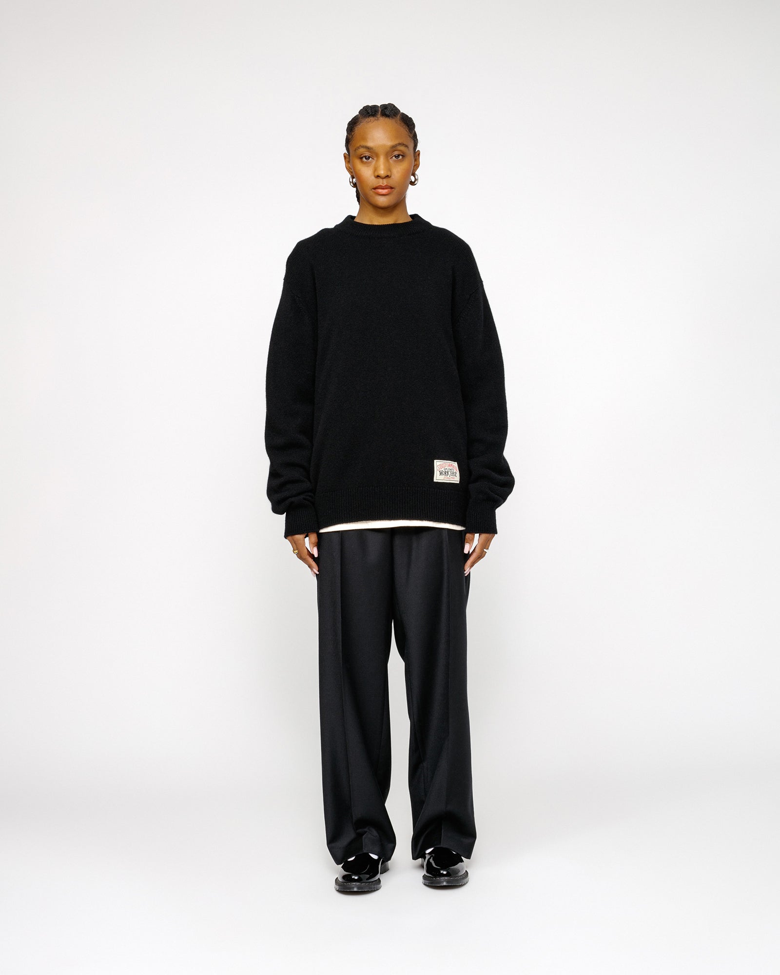 Our Legacy Work Shop Knitted Roundneck Sweater in black surfman – Stüssy